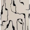 DYWAN Shapes Canyon White prostokątny, biały z abstrakcyjnym czarnym wzorem, designerski styl