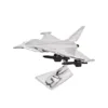 FIGURKA DEKORACYJNA srebrna, błyszcząca, model samolotu Eurofighter Typhoon, prezent dla miłośników lotnictwa
