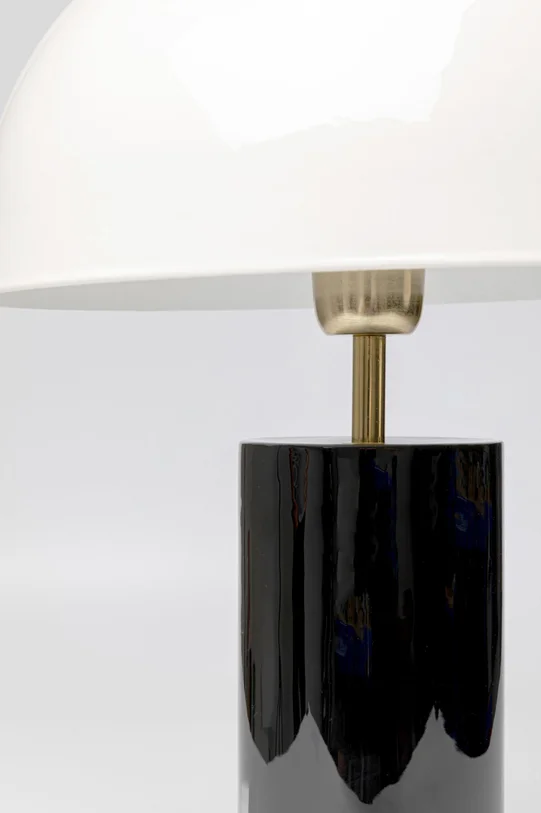 LAMPA STOŁOWA stalowa emaliowana, biało-czarna z złotymi elementami, nowoczesny styl, ekskluzywna