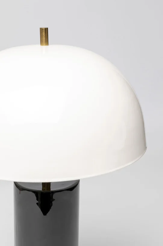 LAMPA STOŁOWA stalowa emaliowana, biało-czarna z złotymi elementami, nowoczesny styl, wyjątkowa