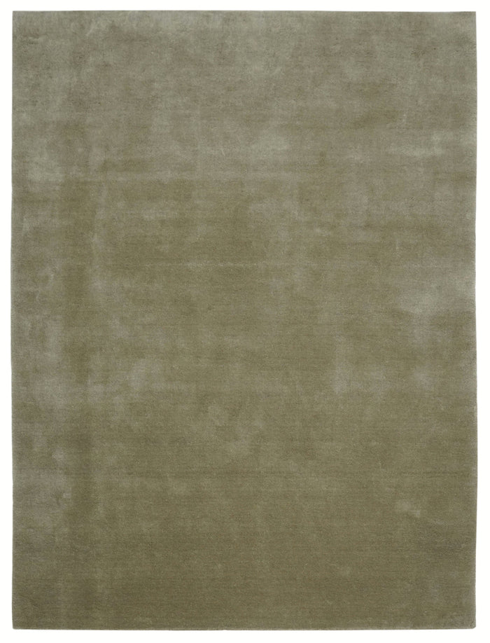 DYWAN NOBILE TAUPE wełniany, jednobarwny, szarozielony (taupe), ręcznie wykonany, gruby 2 cm