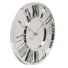 ZEGAR ŚCIENNY okrągły 38 cm, srebrny, lustrzana tarcza, wycięte cyfry rzymskie, nowoczesny styl, piękny ZEGAR ŚCIENNY okrągły 38 cm, srebrny, lustrzana tarcza, wycięte cyfry rzymskie, nowoczesny styl, piękny
